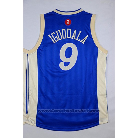 Maglia Natale 2015 Golden State Warriors Andre Iguodala #9 Blu
